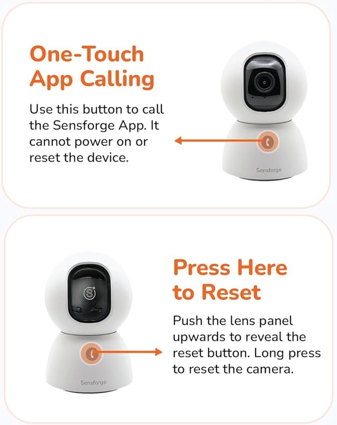 Sensforge 2.5K Indoor Pan-Tilt Dome Security Camera, 360° Coverage, AI Human & Pet Detection, Two-Way Talk, Dual-Band Wi-Fi (2.4G/5G), 64GB SD Card, Free Basic Plan, Optional Subscription (2, White)