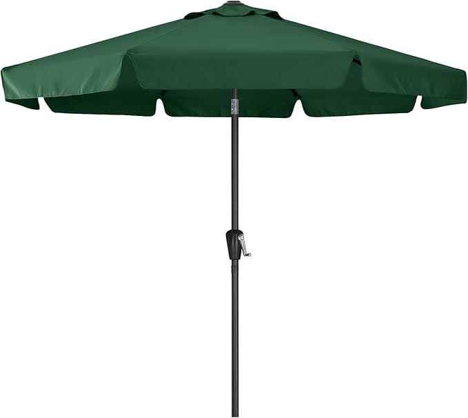 ABCCANOPY 7.5ft Scalloped Patio Umbrella, Outdoor Table Umbrella with Tilt and Crank, Fiberglass Ribs Deck Umbrella for Patio, Pool, Garden, Picnic (Deep Green)