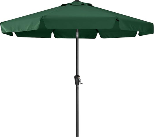 ABCCANOPY 7.5ft Scalloped Patio Umbrella, Outdoor Table Umbrella with Tilt and Crank, Fiberglass Ribs Deck Umbrella for Patio, Pool, Garden, Picnic (Deep Green)