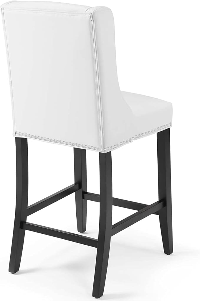 Modway Baron Counter Stool Faux Leather Set of 2, White