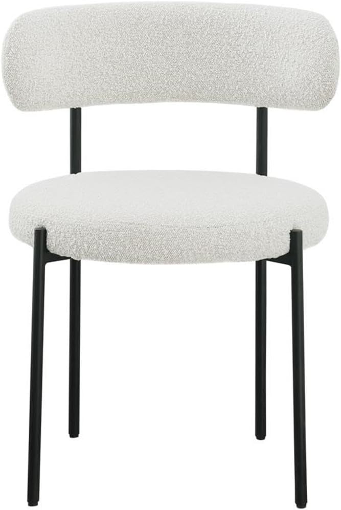 Meridian Furniture Beacon Cream Boucle Fabric Dining Chair