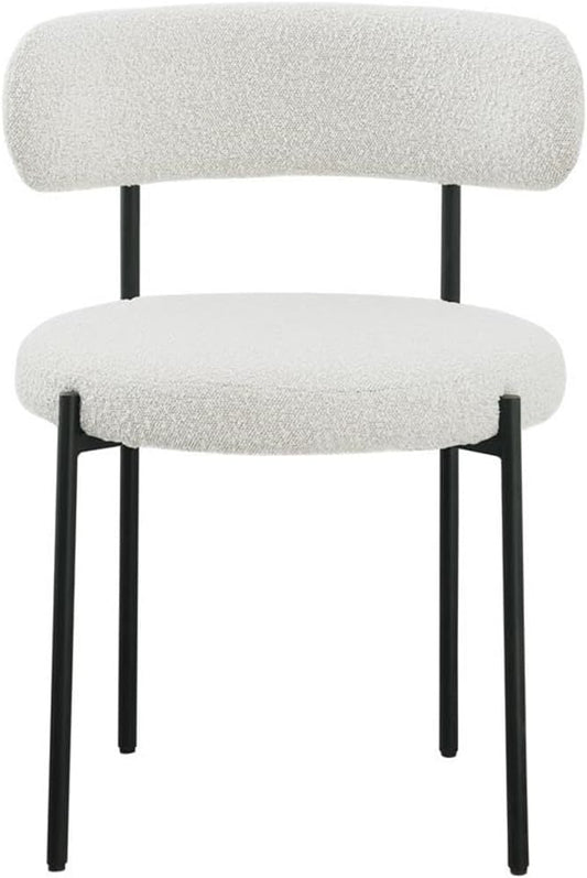 Meridian Furniture Beacon Cream Boucle Fabric Dining Chair