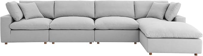 Modway Commix Down-Filled Overstuffed Upholstered 5-Piece Sectional Sofa Set
