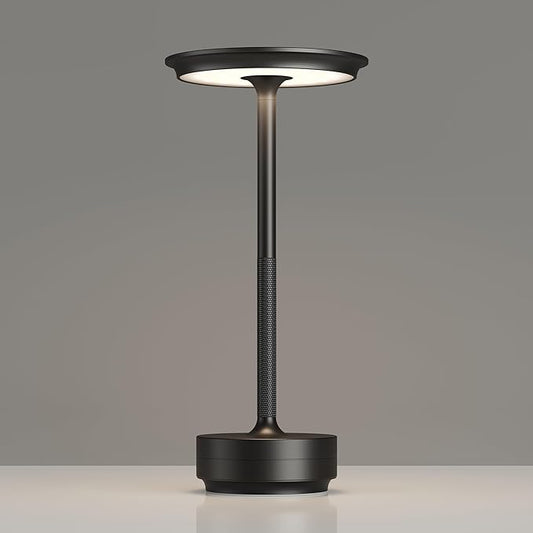 1 Pack Cordless Rechargeable Table Lamps, Portable 5000mAh Restaurant Table Lamp, 3 Color Stepless Dimming LED Table Light with Memory Function, for Outdoor/Dinner/Patio/Camping.(Black)
