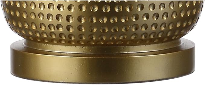JONATHAN Y 30" Gold Modern Resin Table Lamp, Glam Contemporary Bedside Lamp with White Linen Drum Shade for Living Room Bedroom Nightstand, UL Listed, LED Bulb Included JYL1017A