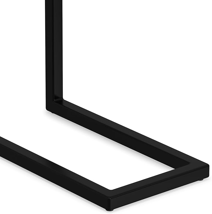 SIMPLIHOME Skyler Metal Table - 18 inch Wide Solid Iron C-Side Table with Genuine Green Marble Top in Black, Industrial Accent End Table for Living Room, Bedroom or Home Office with Slide-Under Design