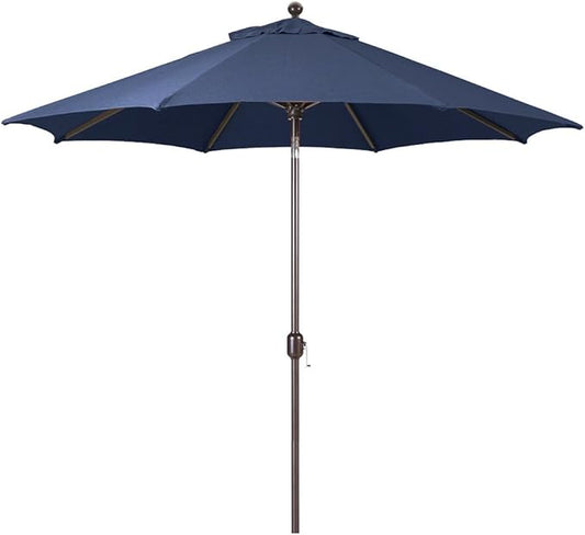 Galtech Deluxe Auto Tilt Market Umbrella, 11ft - Outdoor Patio, Deck, Pool, Backyard Stand Alone Umbrella - Octagon, Heavy Duty w/Bronze Frame & Sunbrella Fabric (Navy)
