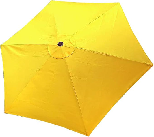 BELLRINO DECOR 10 ft 6 Ribs Replacement YELLOW STRONG & THICK Umbrella Canopy 10 ft 6 Ribs YELLOW (Canopy Only)