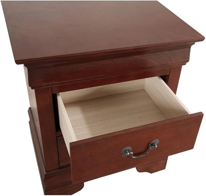 Glory Furniture Lewis 2-Drawer Wood Nightstand Cherry Stained