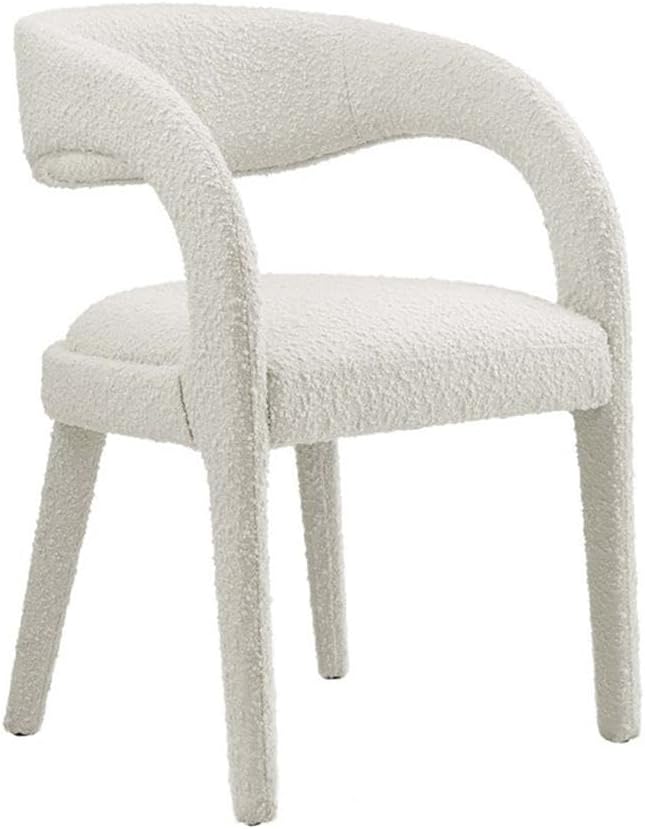 Modway EEI-6562-IVO Pinnacle Boucle Upholstered Dining Chair Set of Two, Ivory