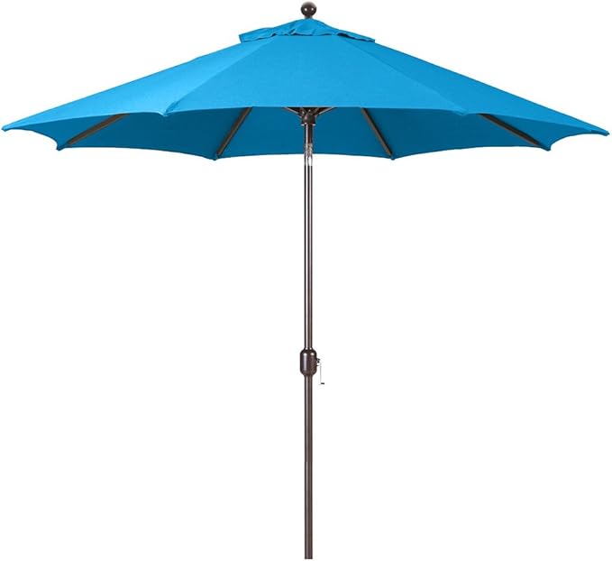 Galtech 9-Foot (Model 737) Deluxe Auto-Tilt Umbrella with Antique Bronze Frame and Sunbrella Fabric Pacific Blue (Includes Extended Frame Warrantee)