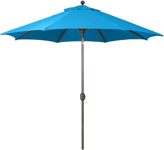 Galtech 9-Foot (Model 737) Deluxe Auto-Tilt Umbrella with Antique Bronze Frame and Sunbrella Fabric Pacific Blue (Includes Extended Frame Warrantee)