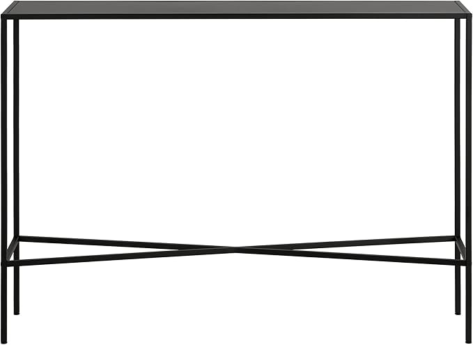 Henn&Hart 42" Metal Rectangular Console Table Entryway Table, Sofa Table for Entryway, Living Room, Couch, Hallway, or Office, Blackened Bronze