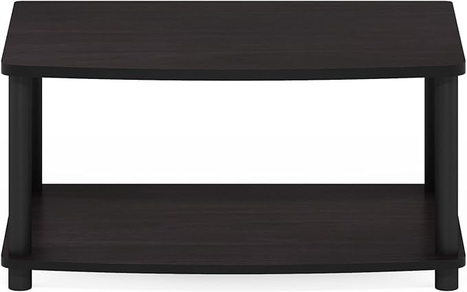 Furinno Turn-N-Tube Printer Stand with Storage, 2-Tier Printer Table, Under Desk Printer Stand, for CPU, Office Supplies, Home Office, Dark Walnut