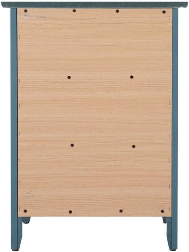 Glory Furniture Daniel 3 Drawer Nightstand in Teal