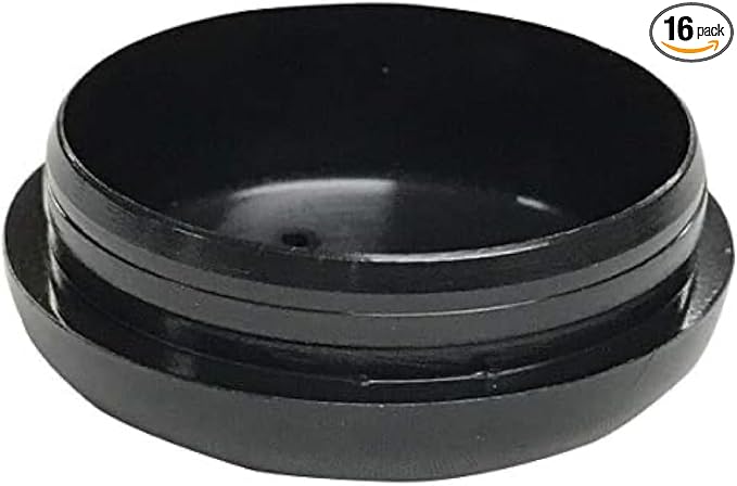 Wrought Iron Chair Glides – Fits 1-1/2" Inside Diameter, Round Plastic Chair Leg Floor Protectors for Patio Furniture, Pack of 16, Black