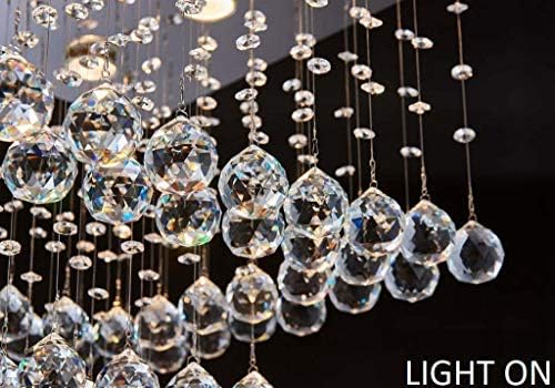 Saint Mossi K9 Crystal Chandelier Light Fixture with 9 Lights and 2-Tier,Modern Flush Mount Ceiling Light Fixtures Modern Chandelier for Bedroom,Dining Room,Livingroom,L32 x W20 x H16