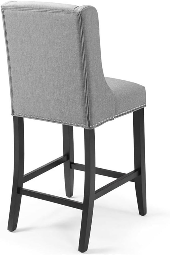 Modway Baron Fabric Upholstered Dining Counter-Height Bar Stool in Light Gray