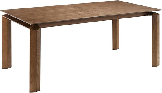 Armen Living Treviso Walnut Dining Kitchen & Dining Extendable Table, 87 x 30 x 37.5