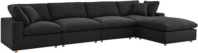 Modway Commix Down-Filled Overstuffed Upholstered 5-Piece Sectional Sofa Set