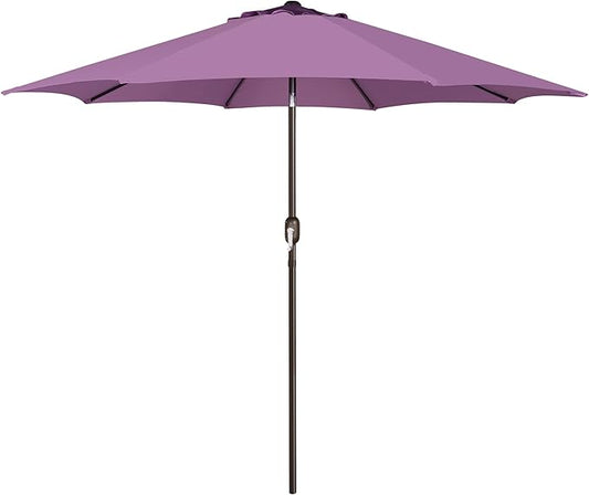 Blissun 9' Outdoor Patio Umbrella, Outdoor Table Umbrella, Yard Umbrella, Market Umbrella with 8 Sturdy Ribs, Push Button Tilt and Crank