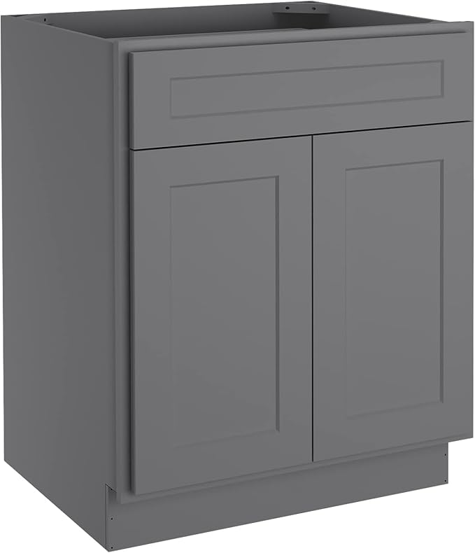LOVMOR Kitchen Base Cabinets, Sideboard Storage Cabinet, Entryway Cabinet with 1-Drawer & Adjustable Shelf, 27" W X 24" D X 34-1/2"H