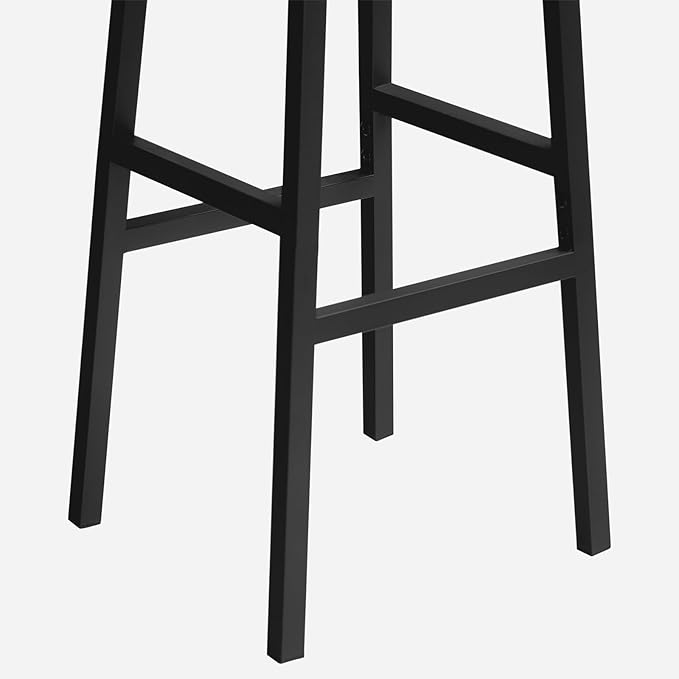 Bar Stools, Set of 2 Round Bar Chairs with Footrest, 24.4 Inch Kitchen Breakfast Bar Stools, Industrial Bar Stools, Easy Assembly, for Dining Room, Kitchen, Black BAHB0201 (Pack of 3)