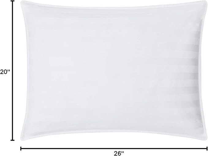DOWNLITE Down Extra Thin, Flat & Soft Pillow for Stomach Sleepers (Hypoallergenic) (King)