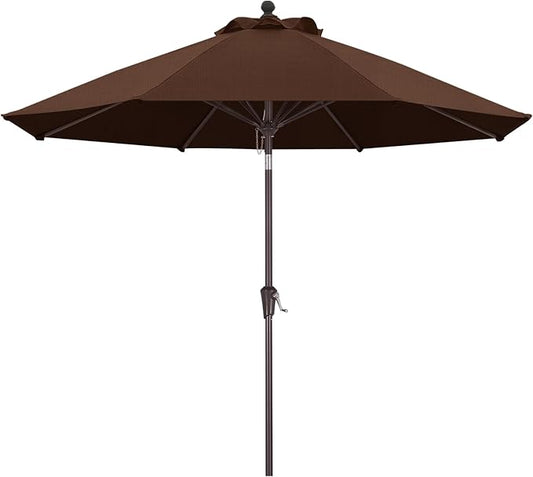 ABCCANOPY OLEFIN® 5-Year No Fading 9FT Patio Umbrella, Outdoor Table Umbrella with 8 Sturdy Ribs for Deck, Backyard, Yard (Coffee)