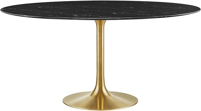 Modway Lippa Dining Table, 60", Gold Black