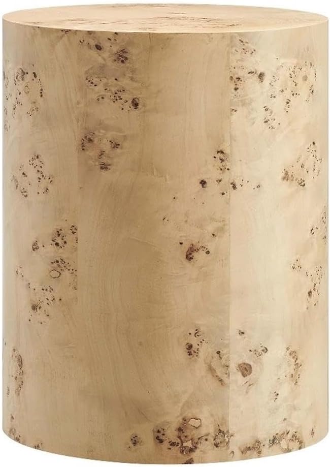 Modway EEI-6271-NAB Cosmos 16" Round Burl Wood Side Table, Natural Burl