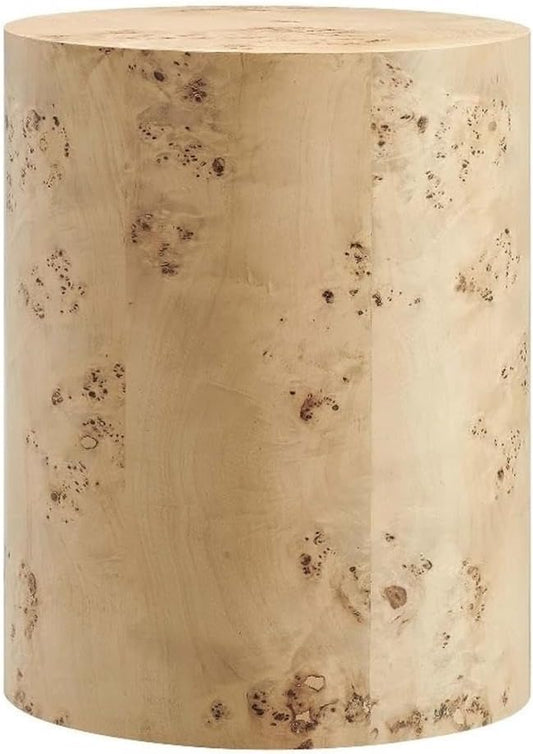 Modway EEI-6271-NAB Cosmos 16" Round Burl Wood Side Table, Natural Burl