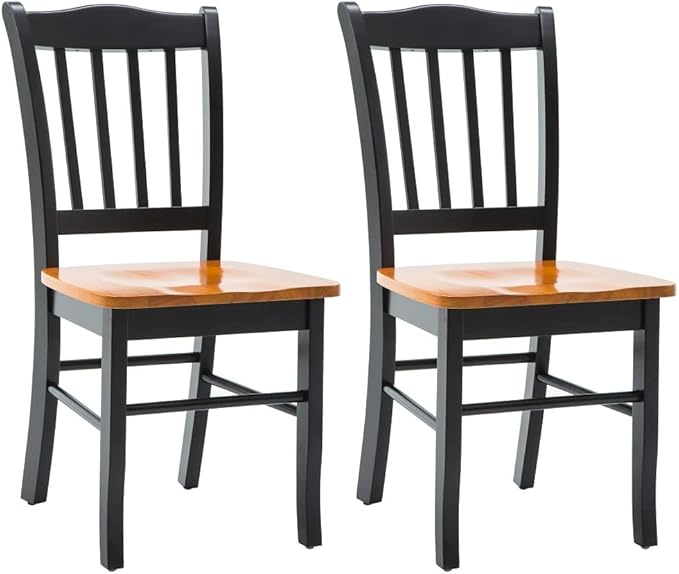 Boraam Shaker Dining Room Side Chairs, Set of 2 - Black/Oak