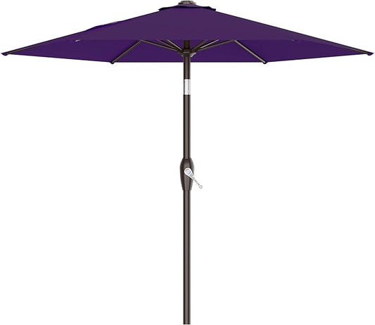 AreShark 7.5FT Patio Umbrella Table Market Umbrella w/Tilt and Crank, Heavy-Duty Outdoor Umbrellas for Pool, Deck, Garden and Backyard, Purple