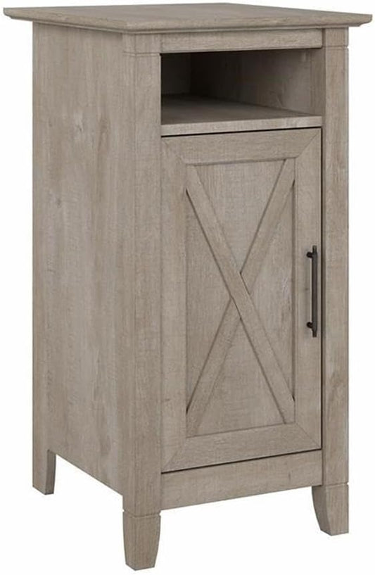 Bush Home Key West Nightstand with Door in Washed Gray