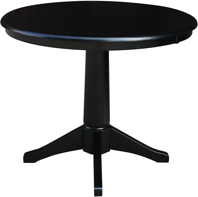 International Concepts 36" Round Top Pedestal Table-28.9" H, Black