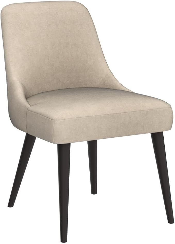 CHITA Mid-Century Modern Dining Chair, Upholstered Fabric Accent Chair for Dining Room, Set of 2, Flax Beige in Fabric