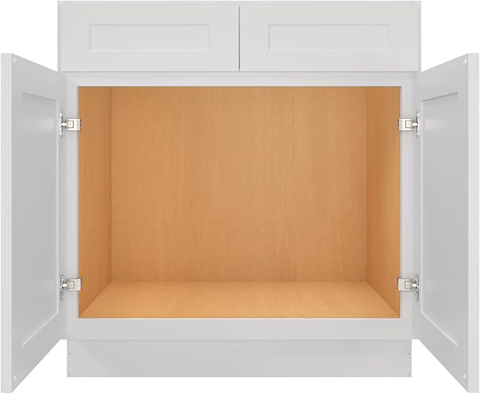 LOVMOR Kitchen Sink Base Cabinet, Unassembled Cabinet, Single Sink Storage Unit, Large Capacity, 24" D*33" W*34-1/2"H (Light Gray)