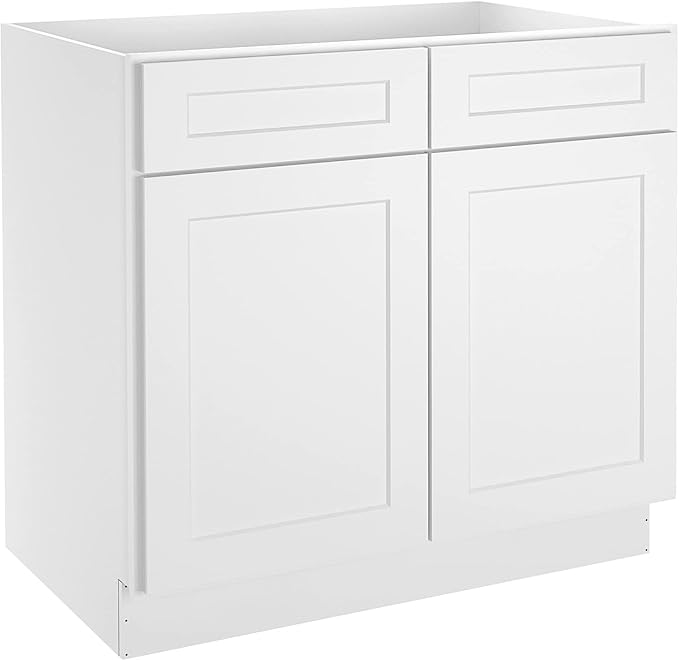 LOVMOR Kitchen Base Cabinets, Sideboard Storage Cabinet, Entryway Cabinet with 2-Drawers & Adjustable Shelf, 36" W X 24" D X 34-1/2"H