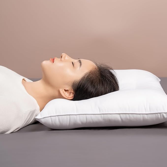 Pozino Flat Thin Pillows for Sleeping - King Size 1 Pack Slim Bed Pillows for Side Back Stomach Sleepers,2.5 inch Height Ultra Low Pillows,Down Alternative Filling