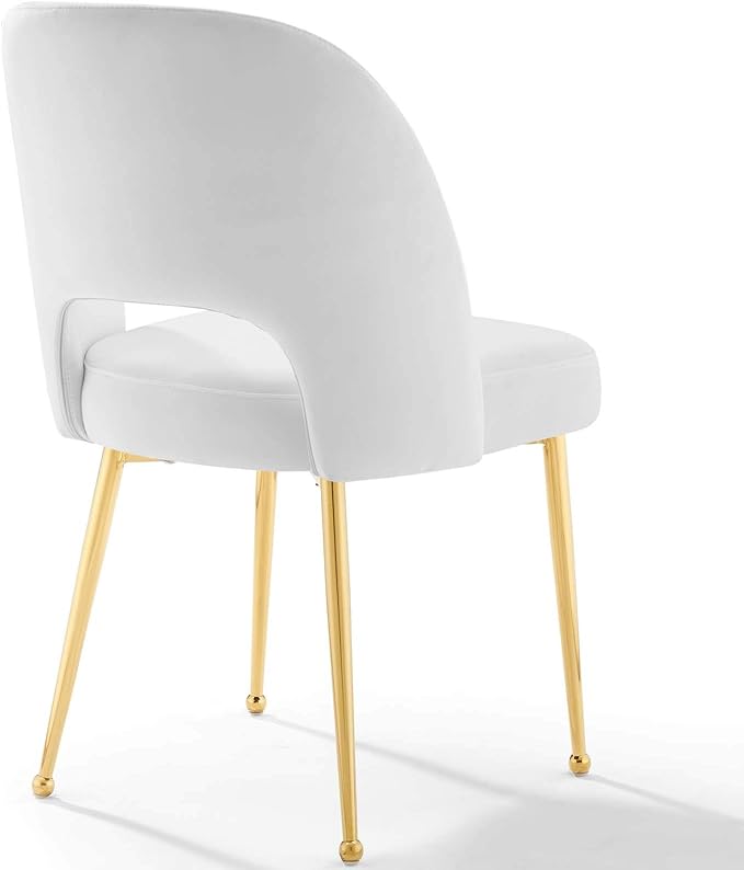 Modway Rouse Performance Velvet Dining Side Chair in White