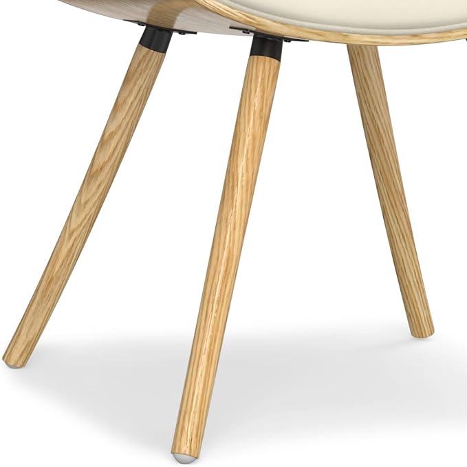 SIMPLIHOME Malden Dining Chair in Light Wood, Natural Linen Look Fabric, 22.8" W x 20.9" D x 30.9" H, Mid-Century Modern Style for Dining Room