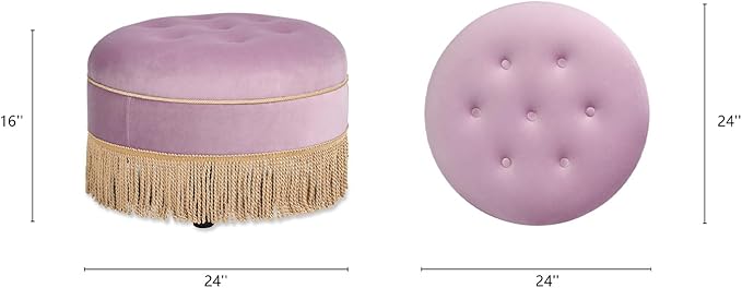 Jennifer Taylor Home Yolanda 24" Round Upholstered Accent Ottoman