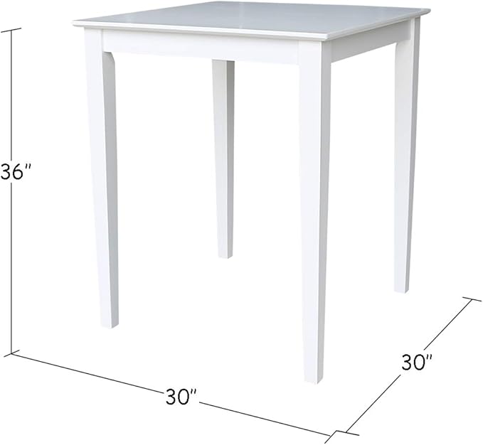 International Concepts Solid Wood Top Counter Height Dining Table, White