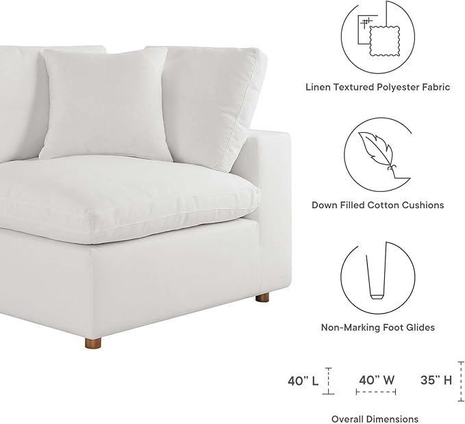 Modway Commix Down-Filled Overstuffed Upholstered 5-Piece Sectional Sofa Set
