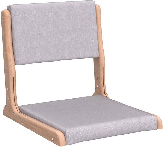 通用 Tatami Chair Accent Furniture,Foldable Meditation Floor Chair, Living Room Chair Floor Seat, Portable Japanese Legless Chair,Lazy Sofa for Bay Window Meditation Reading (Grey Fabric)
