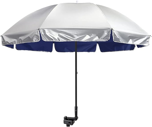 G4Free UPF 50+ Universal Clamp On Umbrella Adjustable Outdoor UV Protection Beach Chair Umbrella for Strollers, Wheelchairs, Patio Chairs, and Golf Carts