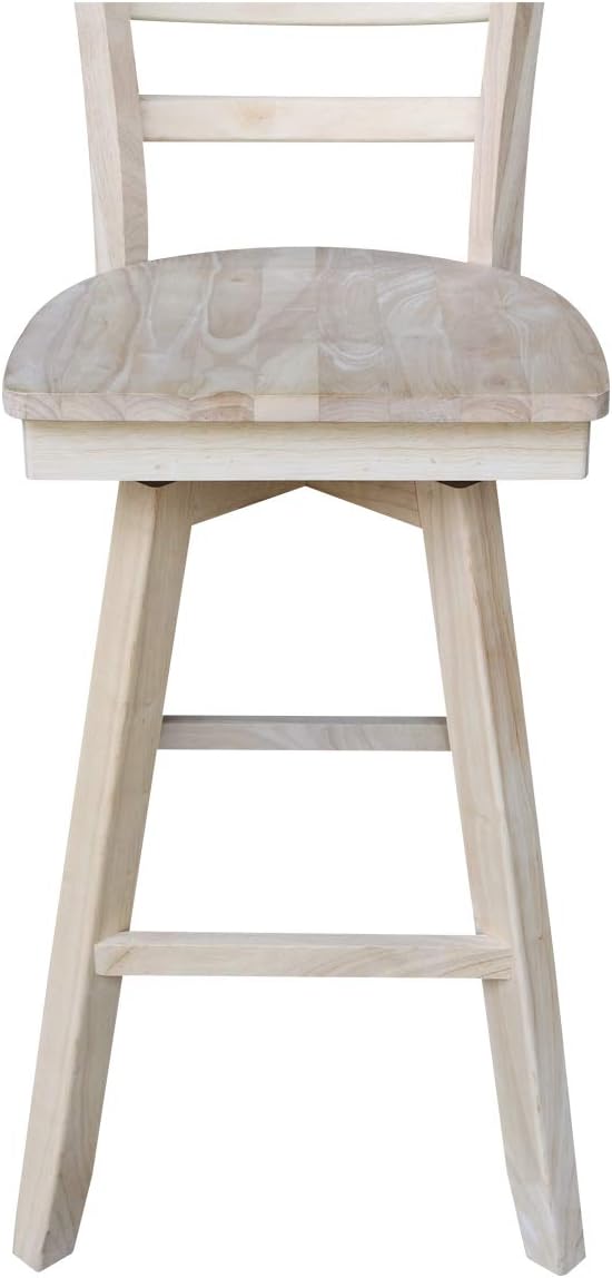 International Concepts Emily Bar Stool-30 Seat Height-with Swivel and Auto Return Chair, Brown