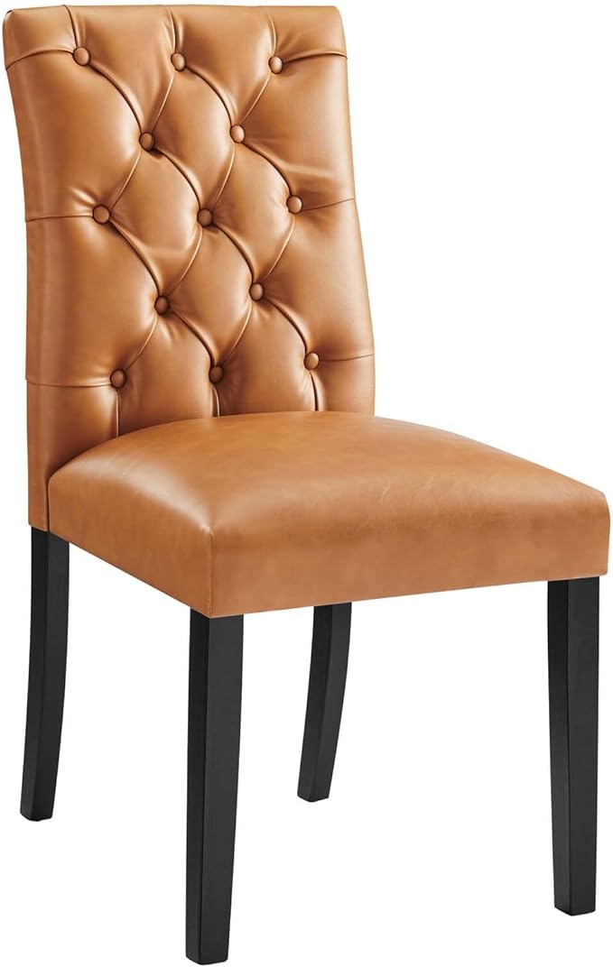 Modway EEI-3472-TAN Duchess Dining Chair Vinyl Set of 2, Tan
