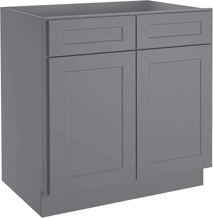 LOVMOR Kitchen Base Cabinets, Sideboard Storage Cabinet, Entryway Cabinet with 2-Drawers & Adjustable Shelf, 33" W X 24" D X 34-1/2"H